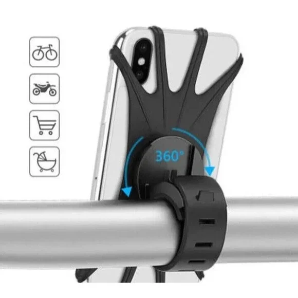Bicycle (Phone Mount Holder)-(Handlebar)-(360 degree Rotation)-(Black)-(New)-$10 - Picture 3 of 8